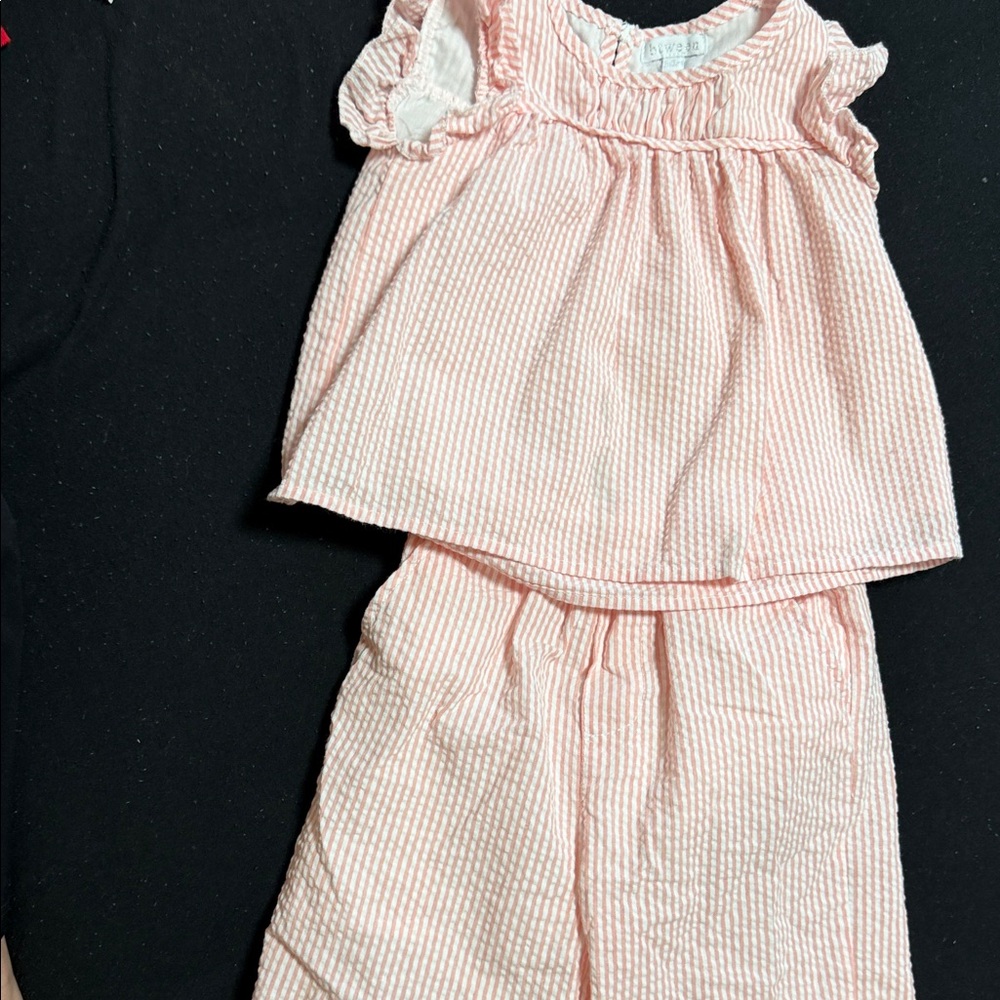 Pink Striped Baby Outfit